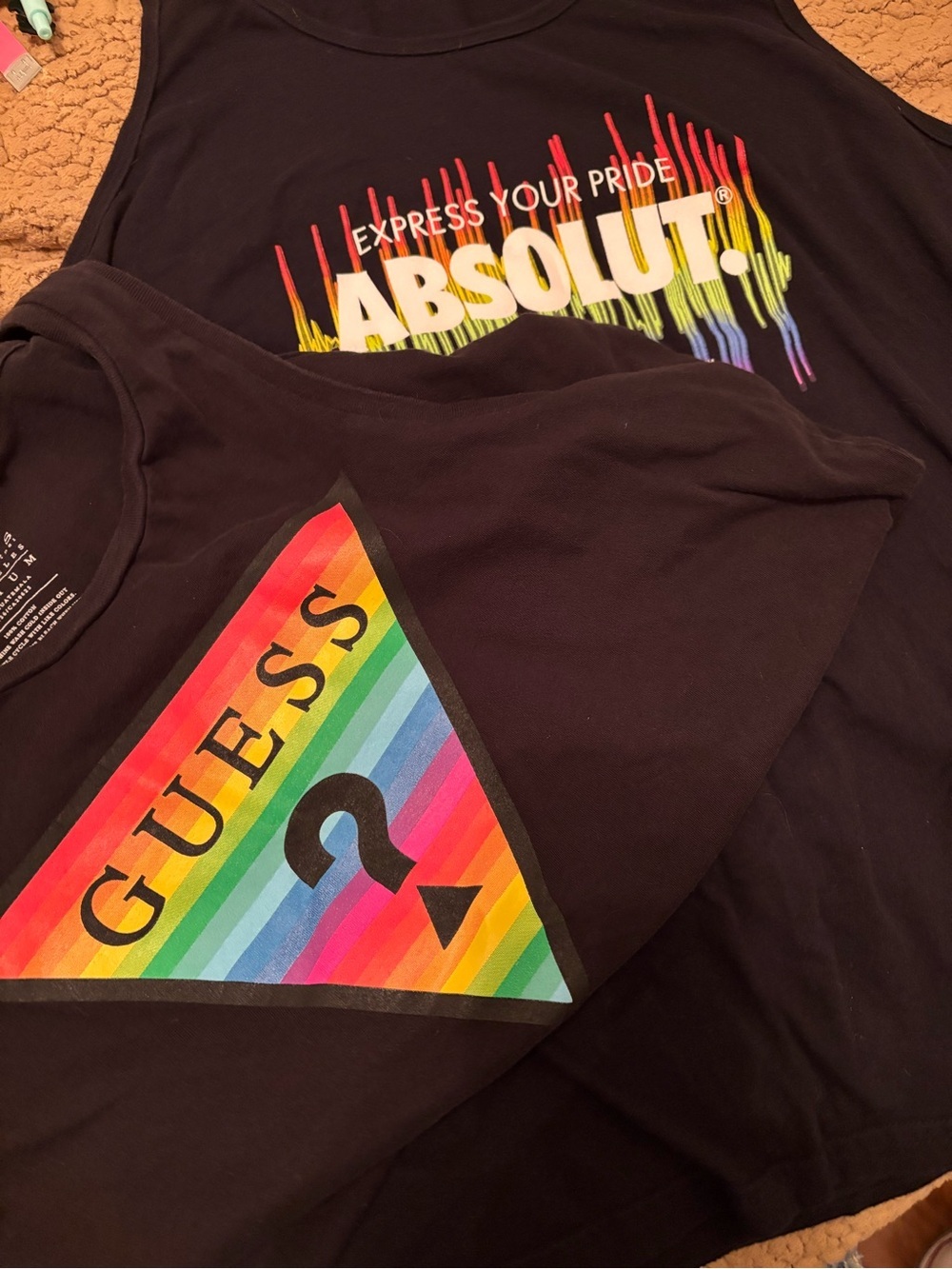 2  pride rainbow tanks Guess/ Absolute  M/L